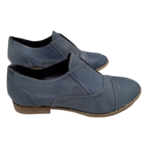 Naughty Monkey Slip Knot Blue Slip-on Leather Oxford Loafers 9.5 - Picture 3 of 9
